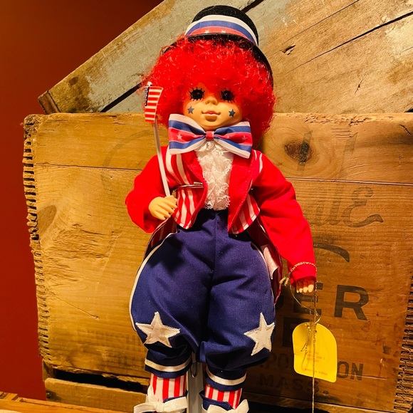 Vintage 1988 Brinn’s July Calendar Clown Doll❤️🎃